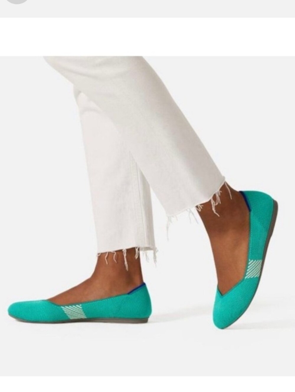 Rothy's The Flat In Calypso Teal Aqua Turquoise Round Toe Slip In Ballet Shoe - Picture 16 of 16